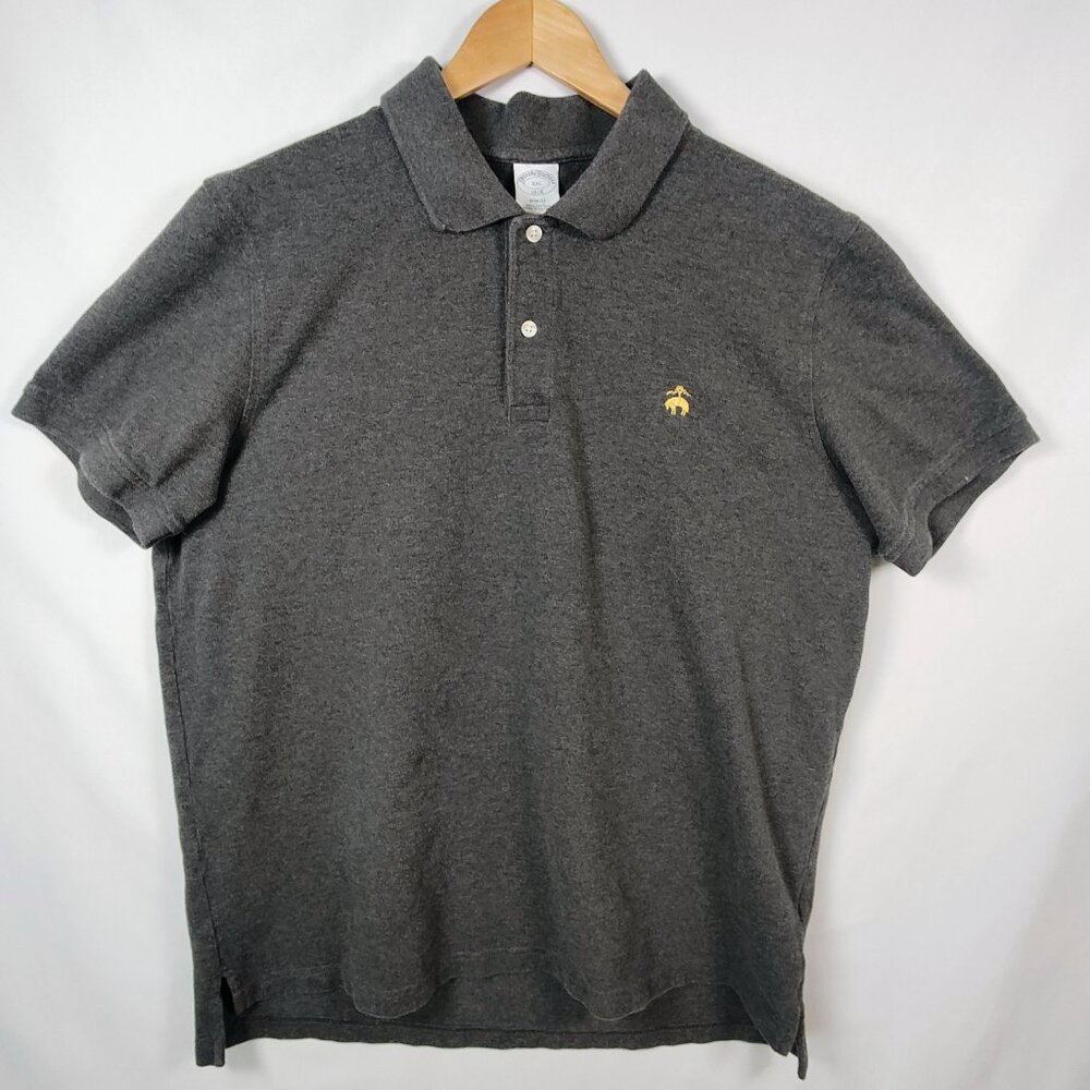 Brooks Brothers Men's XXL Dark Gray Slim Fit Short Sleeve 1818 Polo‎